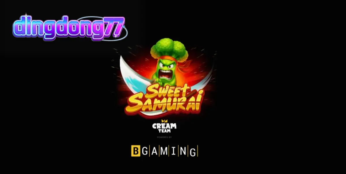 Karakter Broccoli Samurai dalam slot Sweet Samurai dengan latar belakang dojo